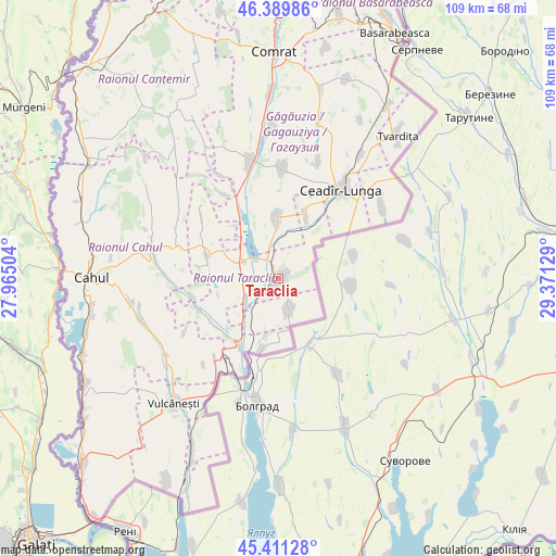 Taraclia on map