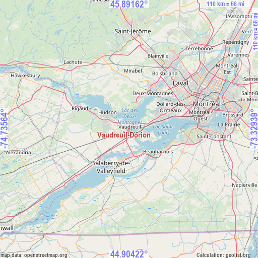Vaudreuil-Dorion on map