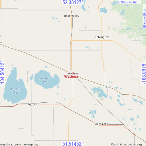 Wadena on map