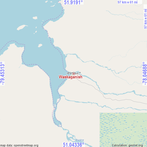 Waskaganish on map