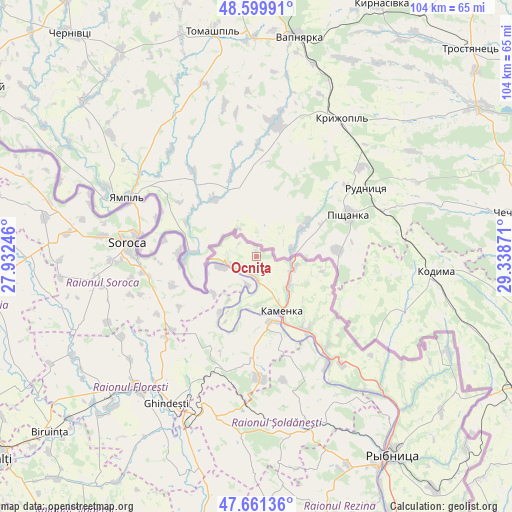 Ocniţa on map