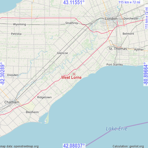 West Lorne on map
