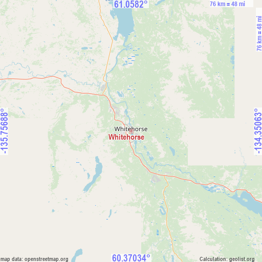 Whitehorse on map