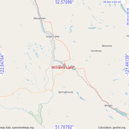 Williams Lake on map