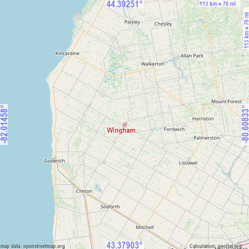 Wingham on map