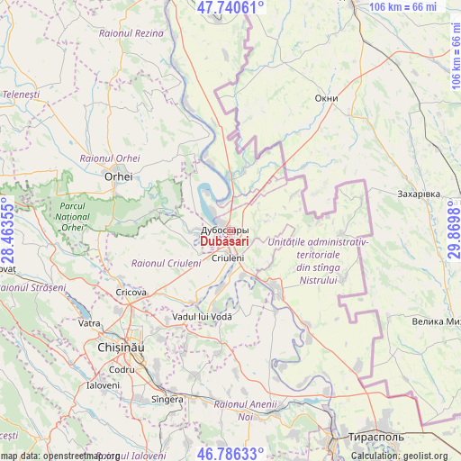 Dubăsari on map