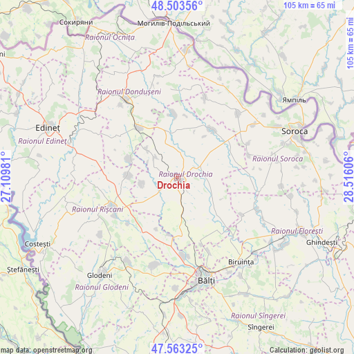 Drochia on map