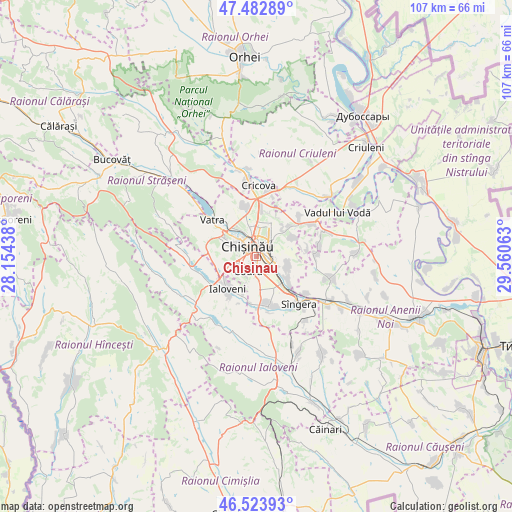 Chisinau on map