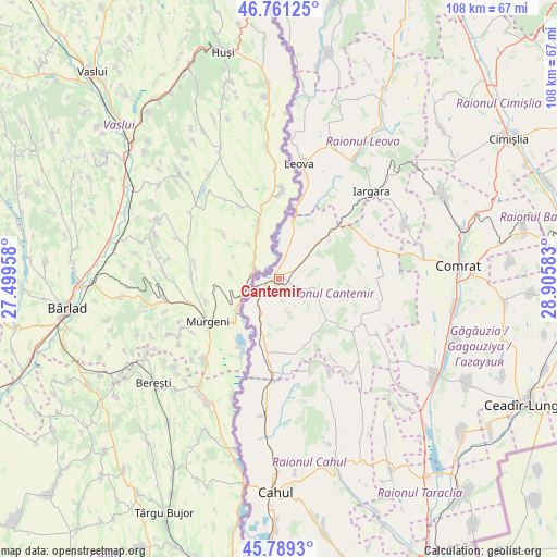 Cantemir on map