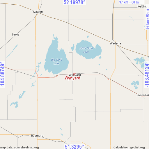 Wynyard on map