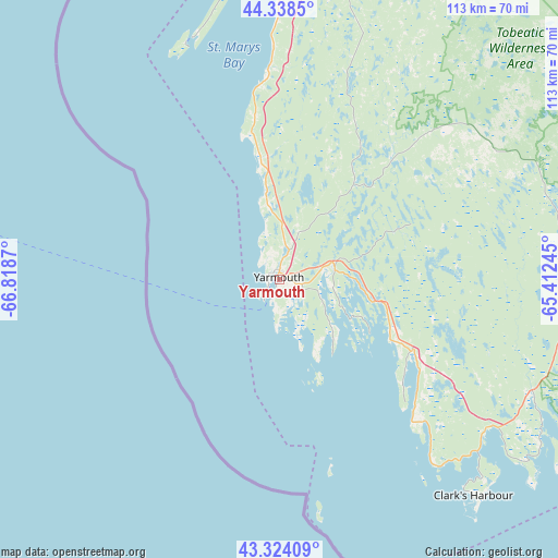 Yarmouth on map