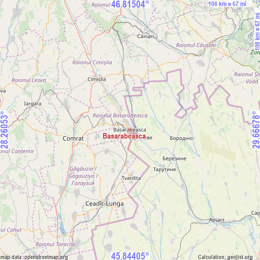 Basarabeasca on map