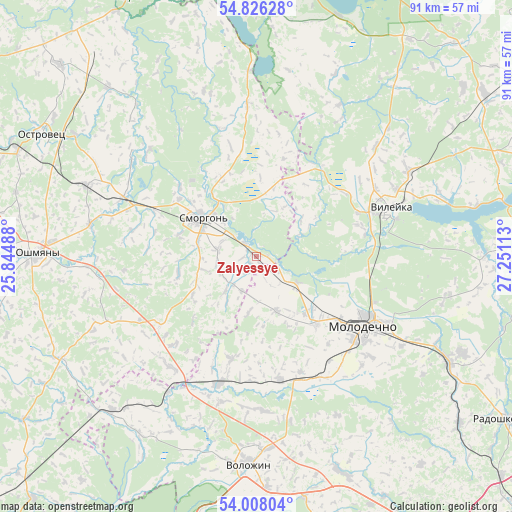 Zalyessye on map