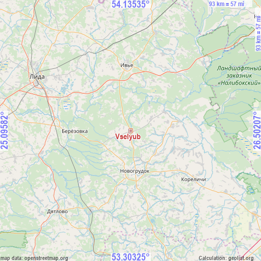 Vselyub on map