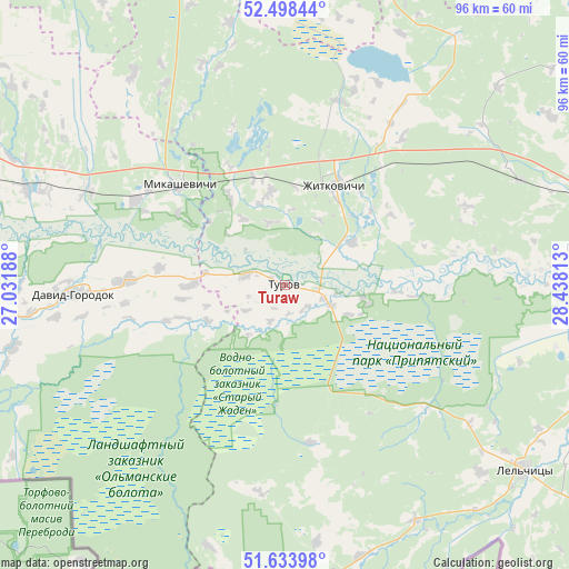 Turaw on map