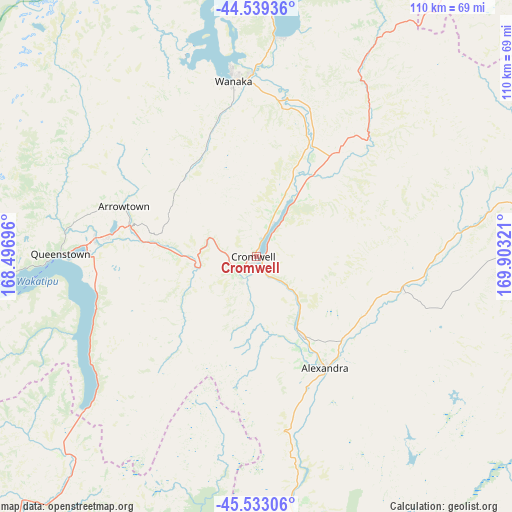 Cromwell on map