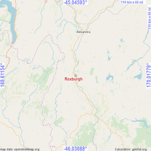 Roxburgh on map