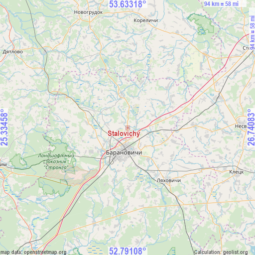 Stalovichy on map