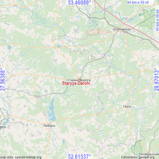Staryya Darohi on map