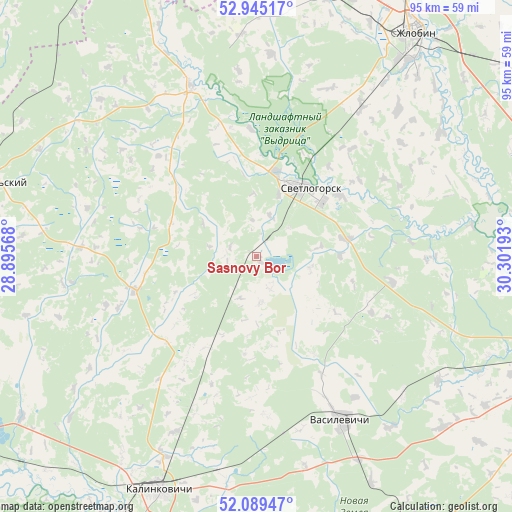 Sasnovy Bor on map