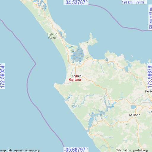 Kaitaia on map