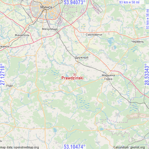 Prawdzinski on map