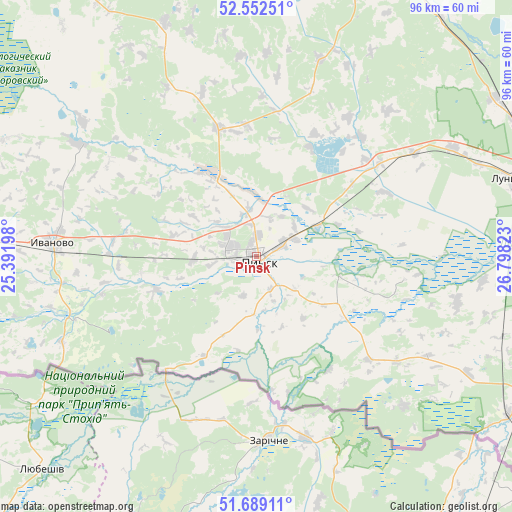 Pinsk on map