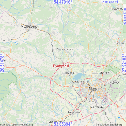 Pyatryshki on map