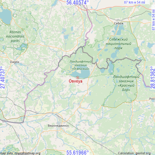 Osveya on map
