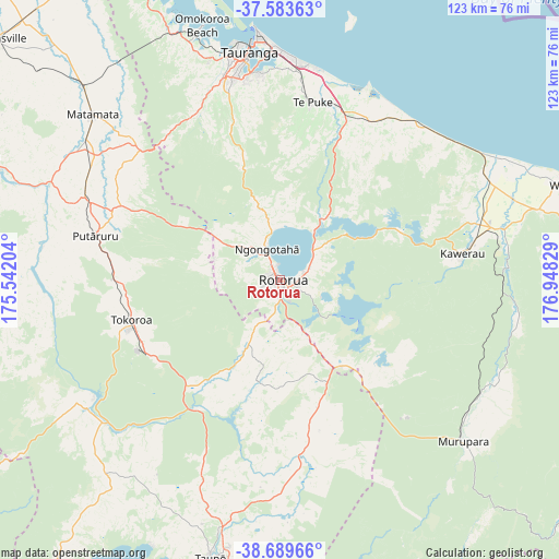 Rotorua on map