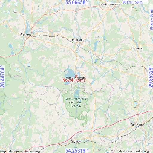 Novolukoml’ on map