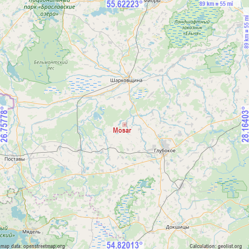 Mosar on map