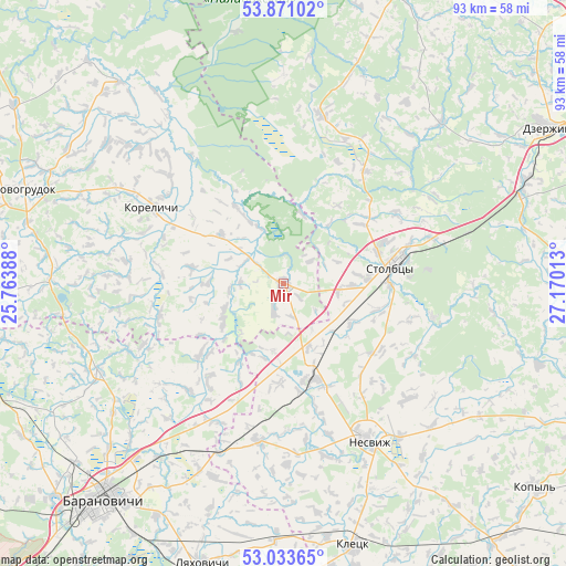 Mir on map