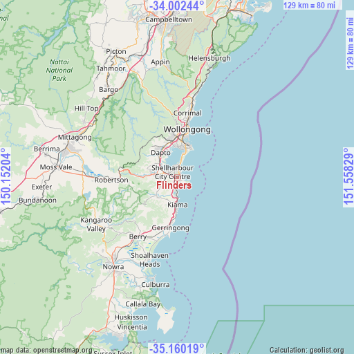 Flinders on map