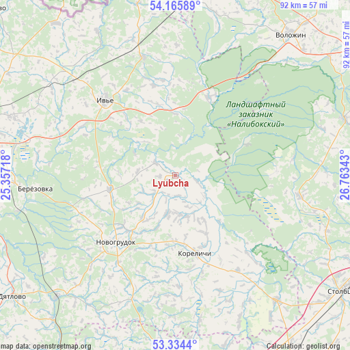 Lyubcha on map