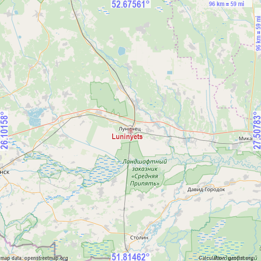 Luninyets on map