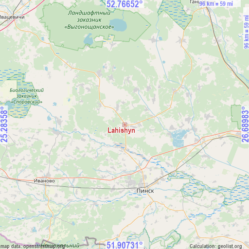 Lahishyn on map