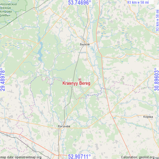 Krasnyy Bereg on map