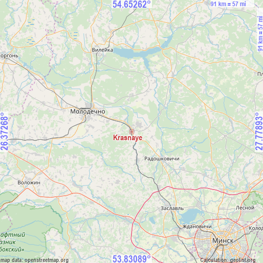 Krasnaye on map