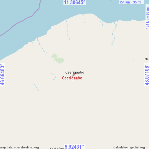 Ceerigaabo on map