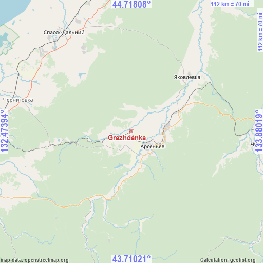 Grazhdanka on map