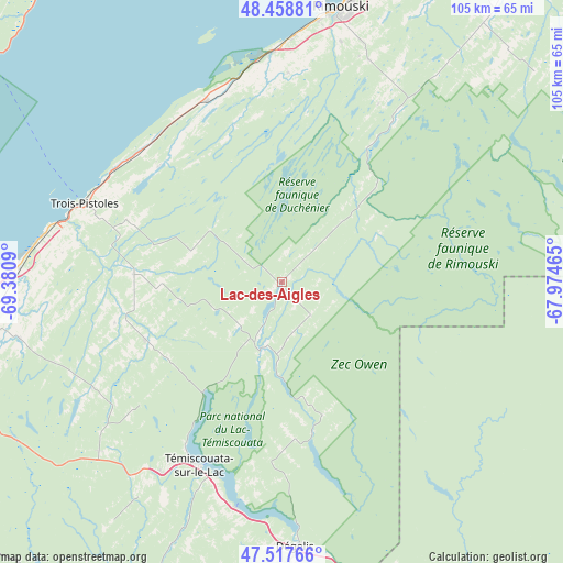Lac-des-Aigles on map