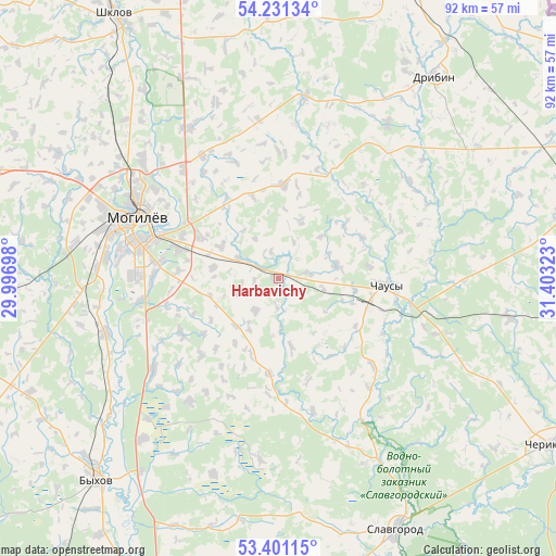 Harbavichy on map