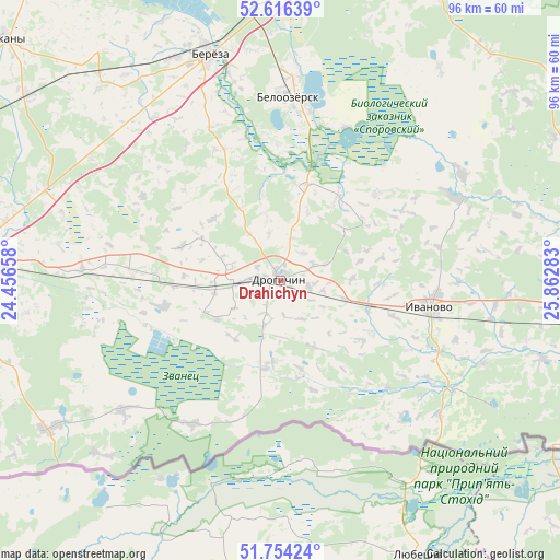 Drahichyn on map