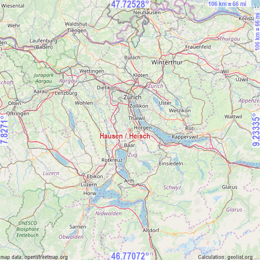 Hausen / Heisch on map