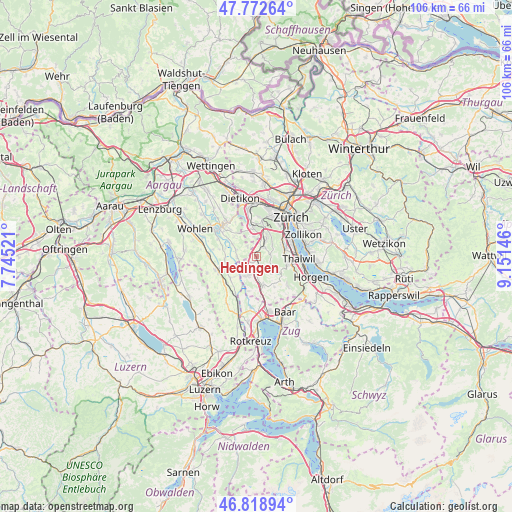 Hedingen on map