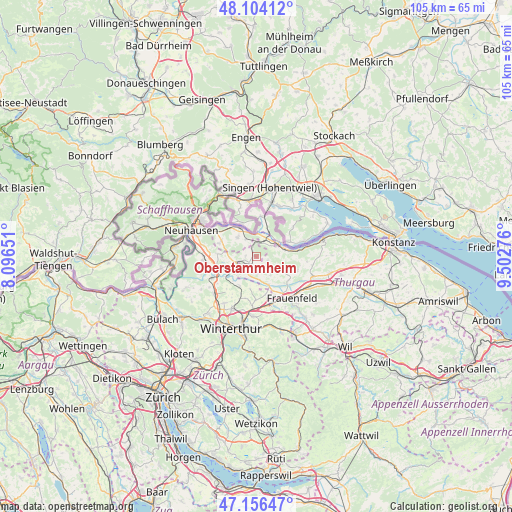 Oberstammheim on map