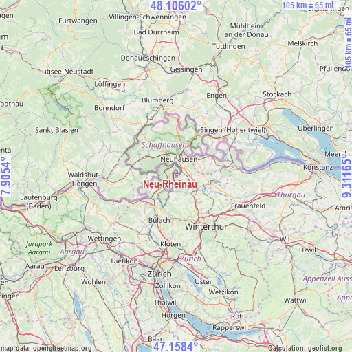 Neu-Rheinau on map