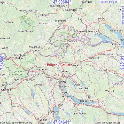Bülach / Gstückt on map