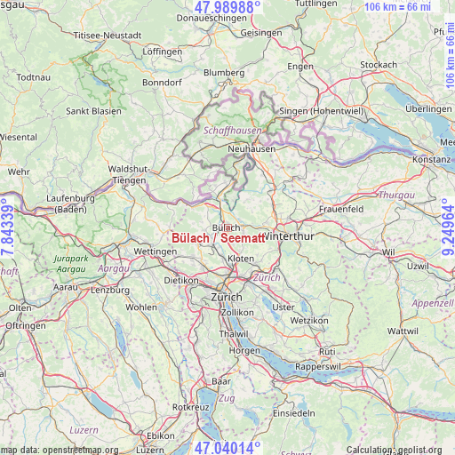 Bülach / Seematt on map